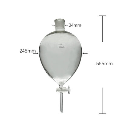 Glasbirnenförmiges Trennlabor 5000 ml Trichter Namco Trenntrichter