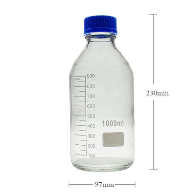 OEM ODM 1000 ml Reagent Medienglas Laborflaschen mit blauer Schraubkappe
